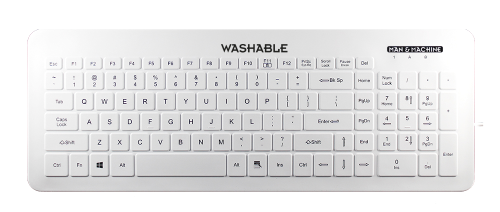 GeBE Picture Hygienische Very Cool Flat Silikon Tastatur, desinfizierbar mit USB